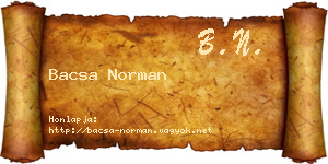 Bacsa Norman névjegykártya
